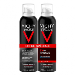 Vichy Homme Gel de Rasage Anti-irritations Peaux Sensibles Lot de 2x200ml