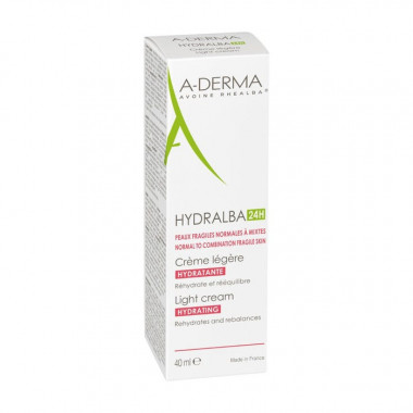 A-Derma Hydralba 24H Crème Hydratante Légère 40 ml