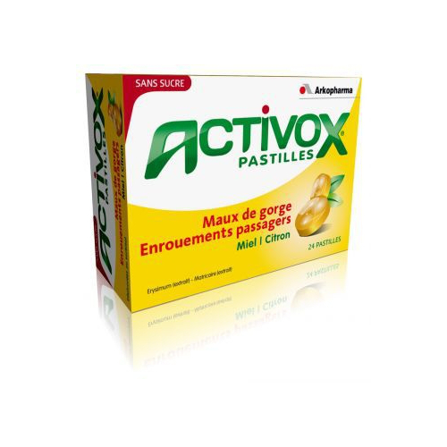 ACTIVOX Pastilles sans sucre miel citron 24 pastilles