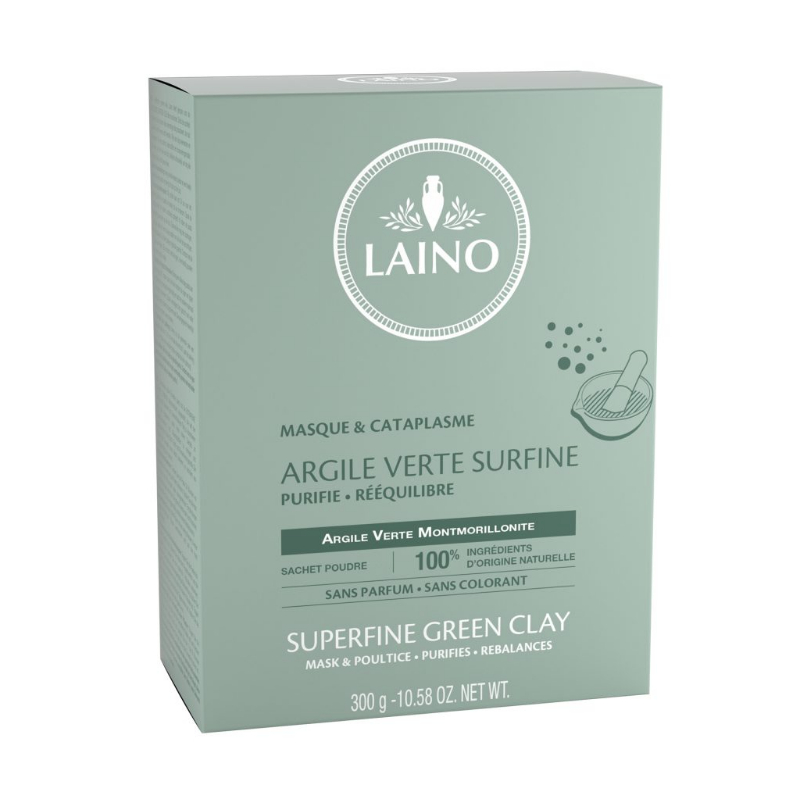 LAINO Argile verte poudre surfine 300g disponible sur Pharmacasse